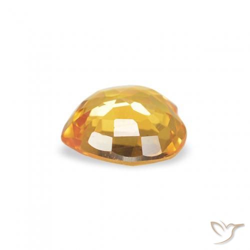 Zaffiro Arancio Dorato Profondo naturale da 0.43 ct, Cuore, VVS-VS