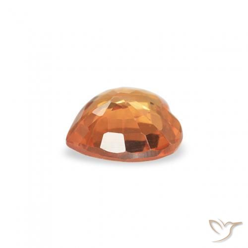 Zaffiro Arancione brillante naturale da 0.37 ct, Cuore, VVS-VS