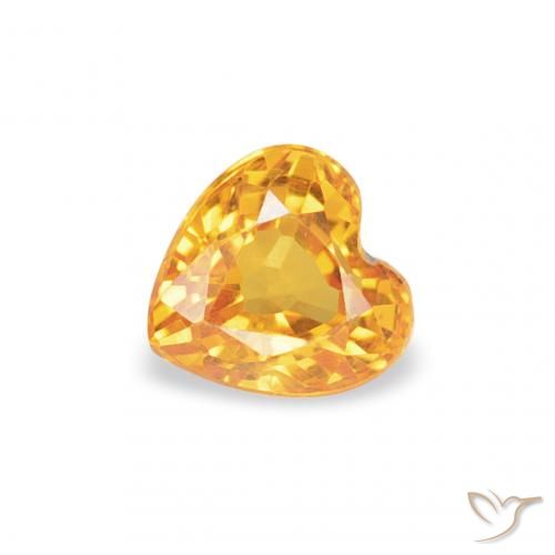 Zaffiro Dorato scuro naturale da 0.35 ct, Cuore, VVS-VS