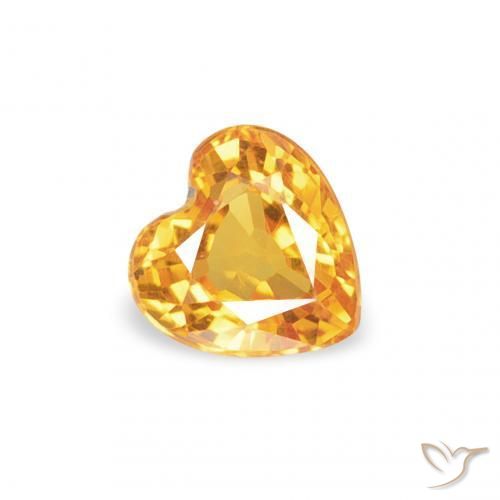 Zaffiro Dorato scuro naturale da 0.35 ct, Cuore, VVS-VS