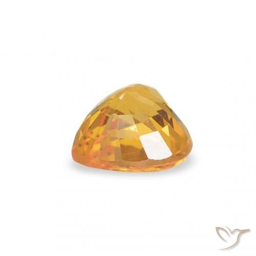 Zaffiro Dorato scuro naturale da 0.35 ct, Cuore, VVS-VS