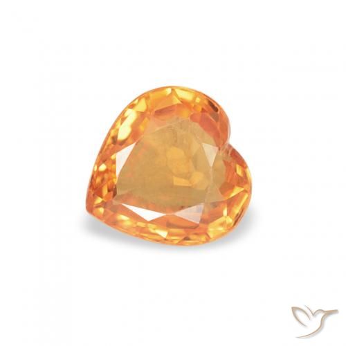 0.39ct Naturale Arancio intenso-OroG Zaffiro, Cuore, VVS-VS