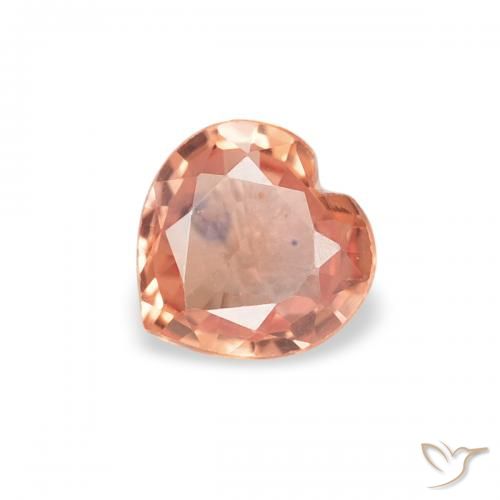 0.33ct Naturale Arancione rossastra Zaffiro, Cuore, VVS-VS