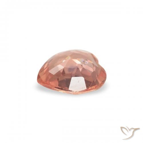 Zaffiro Arancione rossastra naturale da 0.33 ct, Cuore, VVS-VS