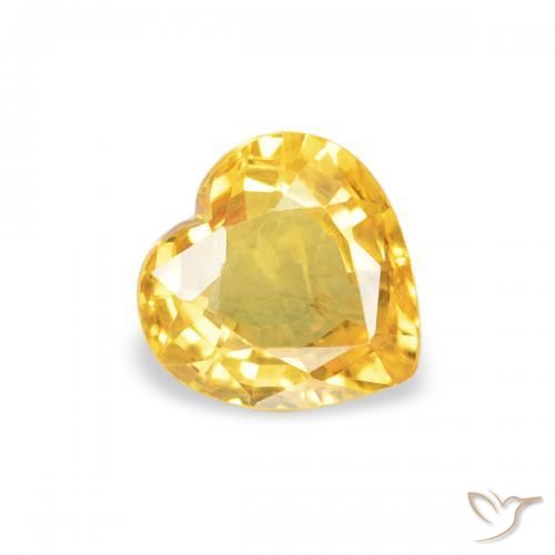 0.42ct Naturale Dorato medio Zaffiro, Cuore, VS