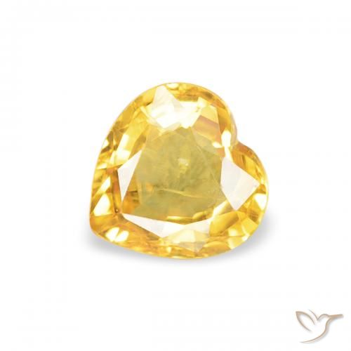 Zaffiro Dorato medio naturale da 0.42 ct, Cuore, VS