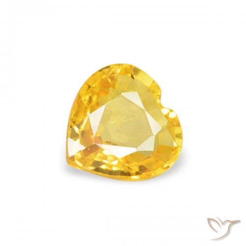 0.37ct Naturale Arancio dorato Zaffiro, Cuore, VS