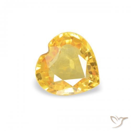 Zaffiro Arancio dorato naturale da 0.37 ct, Cuore, VS