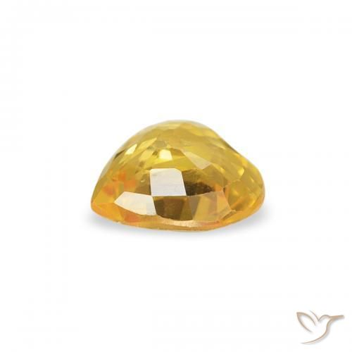 Zaffiro Arancio dorato naturale da 0.37 ct, Cuore, VS