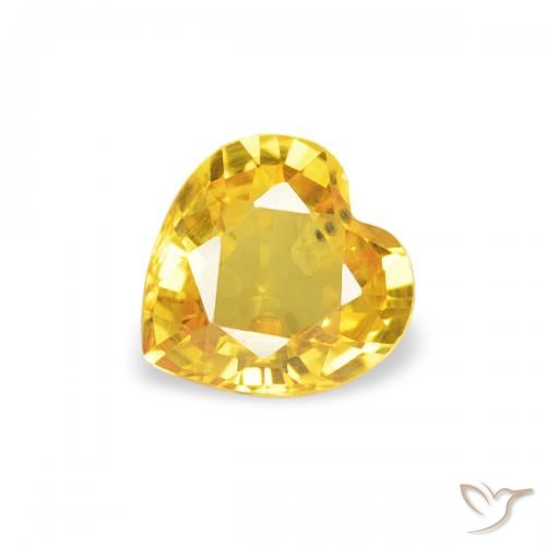 0.38ct Naturale Dorato medio Zaffiro, Cuore, VS