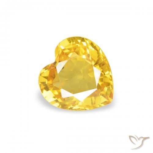 Zaffiro Dorato medio naturale da 0.38 ct, Cuore, VS