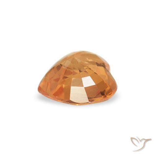 Zaffiro Arancione brillante naturale da 0.45 ct, Cuore, VS