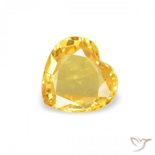 0.39ct Naturale Arancio dorato Zaffiro, Cuore, VS
