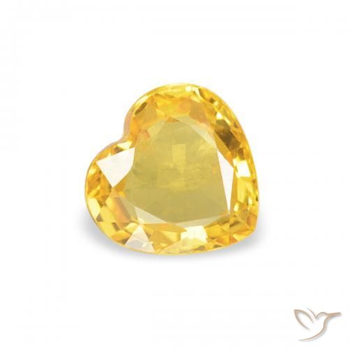 Zaffiro Arancio dorato naturale da 0.39 ct, Cuore, VS