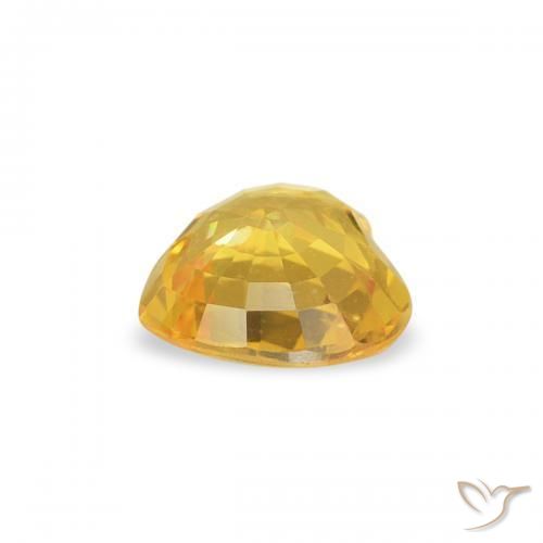 Zaffiro Arancio dorato naturale da 0.39 ct, Cuore, VS