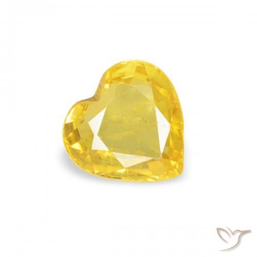 0.39ct Naturale Giallo Zaffiro, Cuore, VS