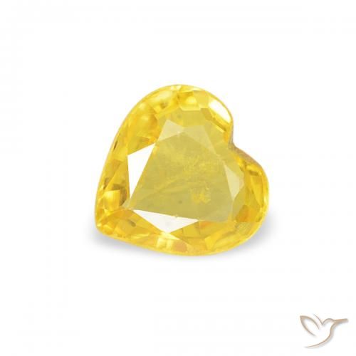 Zaffiro Giallo naturale da 0.39 ct, Cuore, VS