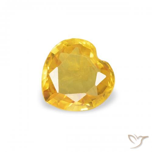 0.32ct Naturale Arancio dorato Zaffiro, Cuore, VS