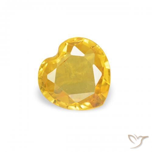 Zaffiro Arancio dorato naturale da 0.32 ct, Cuore, VS