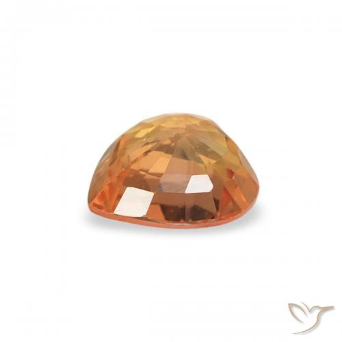 Zaffiro Arancione scuro naturale da 0.40 ct, Cuore, VS