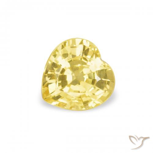 0.40ct Naturale Giallo di Digione Zaffiro, Cuore, VS