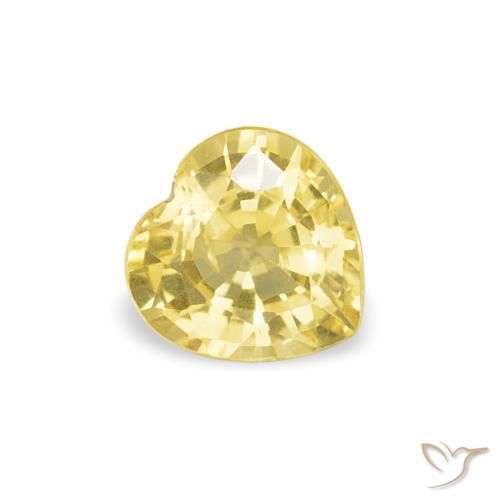 Zaffiro Giallo di Digione naturale da 0.40 ct, Cuore, VS