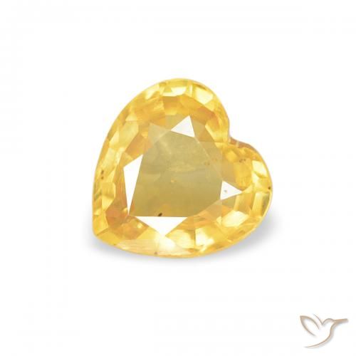 0.40ct Naturale Dorato medio Zaffiro, Cuore, VS