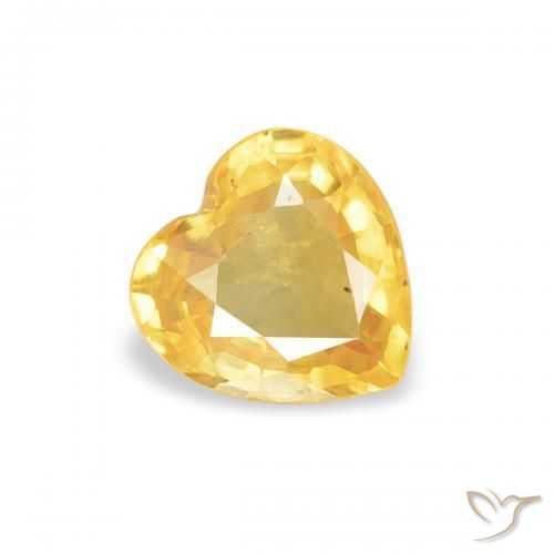 Zaffiro Dorato medio naturale da 0.40 ct, Cuore, VS