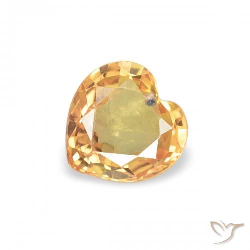 0.37ct Naturale Arancione brillante Zaffiro, Cuore, VS