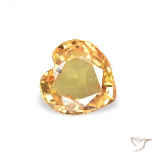 Zaffiro Arancione brillante naturale da 0.37 ct, Cuore, VS