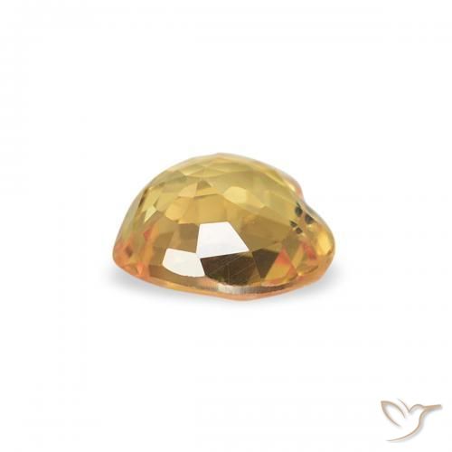 Zaffiro Arancione brillante naturale da 0.37 ct, Cuore, VS