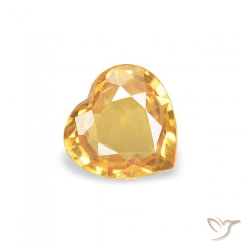 Zaffiro Oro medio naturale da 0.34 ct, Cuore, VVS-VS