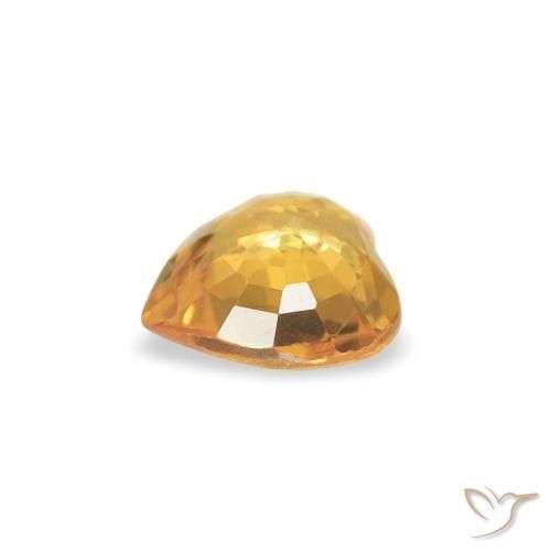 Zaffiro Oro medio naturale da 0.34 ct, Cuore, VVS-VS