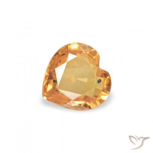 0.35ct Naturale Arancio-Oro Zaffiro, Cuore, VVS-VS