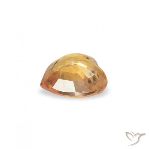 Zaffiro Arancio-Oro naturale da 0.35 ct, Cuore, VVS-VS