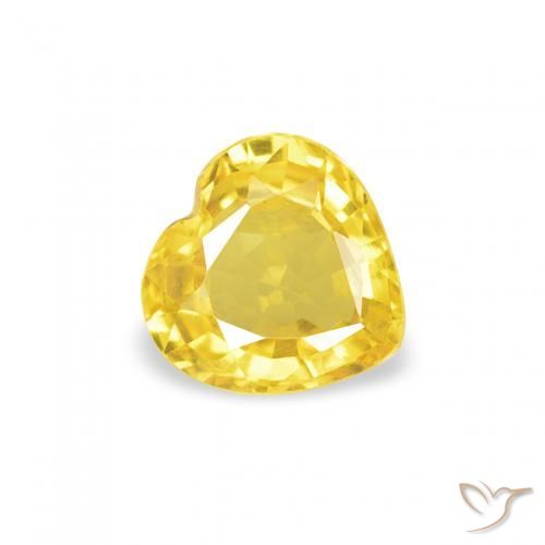 0.39ct Naturale Giallo Zaffiro, Cuore, VVS-VS