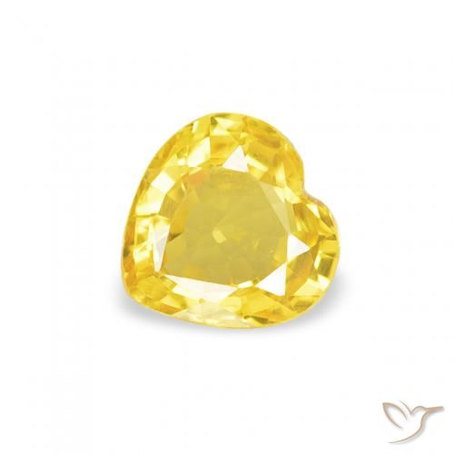 Zaffiro Giallo naturale da 0.39 ct, Cuore, VVS-VS