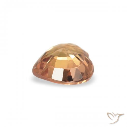 Zaffiro Arancione rossastra naturale da 0.40 ct, Cuore, VVS-VS