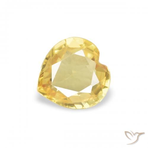 0.35ct Naturale Giallo medio Zaffiro, Cuore, VVS-VS
