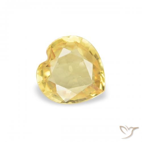 Zaffiro Giallo medio naturale da 0.35 ct, Cuore, VVS-VS