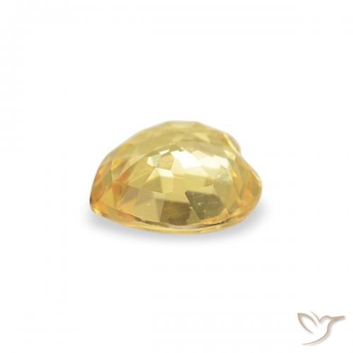 Zaffiro Giallo medio naturale da 0.35 ct, Cuore, VVS-VS