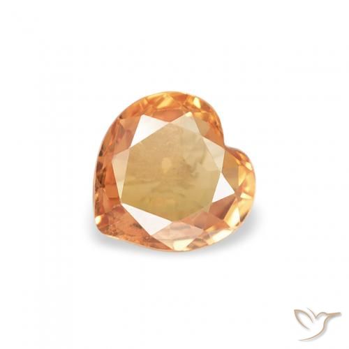 0.38ct Naturale Arancione brillante Zaffiro, Cuore, VVS-VS