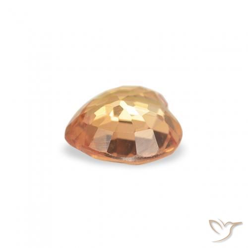 Zaffiro Arancione brillante naturale da 0.38 ct, Cuore, VVS-VS