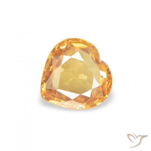 0.44ct Naturale Arancio-Oro Zaffiro, Cuore, VVS-VS