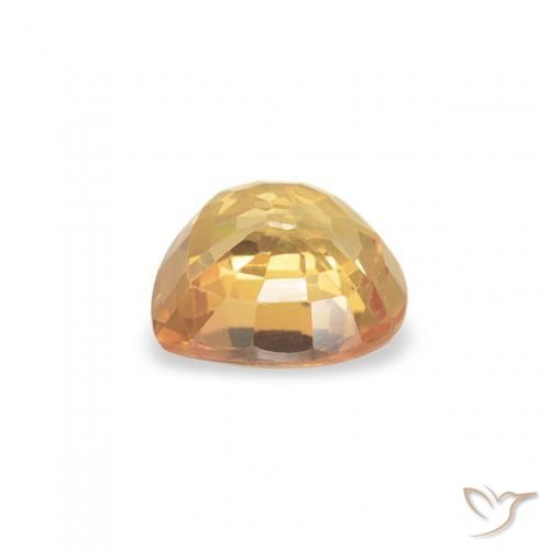 Zaffiro Arancio-Oro naturale da 0.44 ct, Cuore, VVS-VS