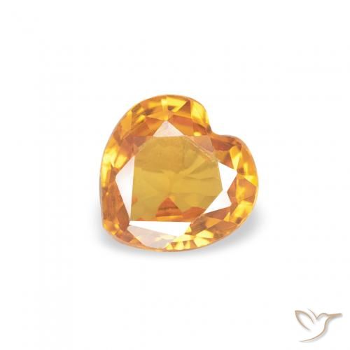 0.37ct Naturale Arancio-Oro Zaffiro, Cuore, VVS-VS