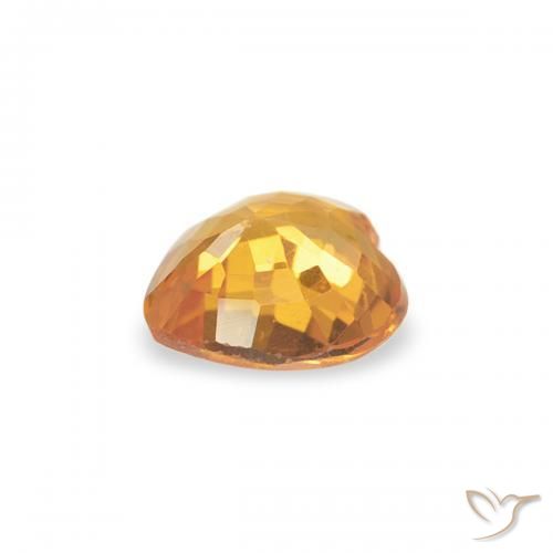 Zaffiro Arancio-Oro naturale da 0.37 ct, Cuore, VVS-VS