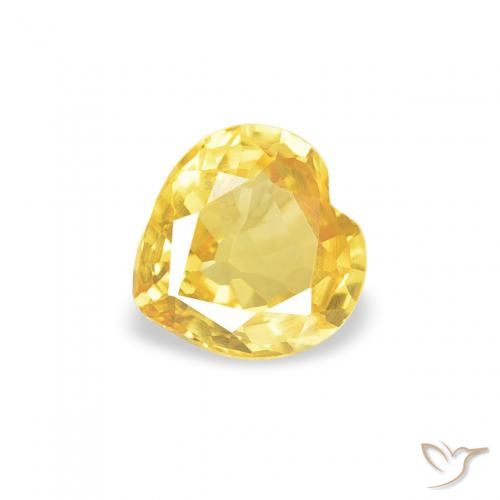 0.38ct Naturale Giallo Toscana Zaffiro, Cuore, VVS-VS