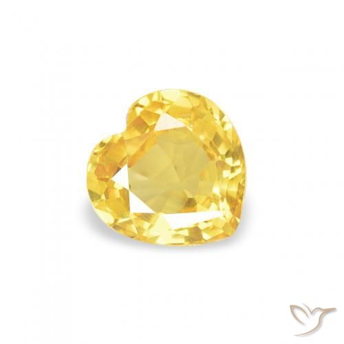 Zaffiro Giallo Toscana naturale da 0.38 ct, Cuore, VVS-VS