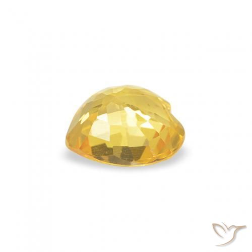 Zaffiro Giallo Toscana naturale da 0.38 ct, Cuore, VVS-VS